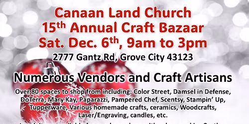 2025 Canaan Land Church Christmas Craft Bazaar