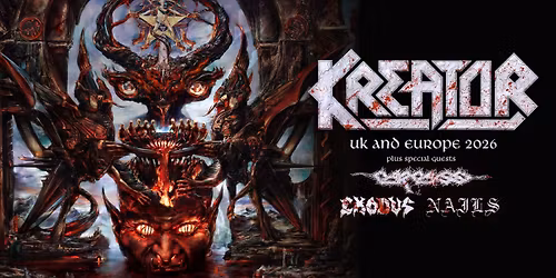 Kreator, Carcass, Exodus, Nails - Krushers Of The World Tour 2026 - Praha, F\u00f3rum Karl\u00edn