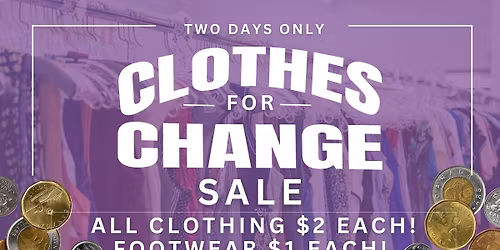 Clothing For Change Sale: $2 Clothing items $1 Footwear