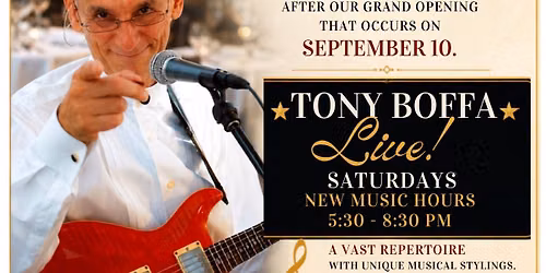 \ud83c\udfb8 Tony Boffa Saturdays Coming Back!