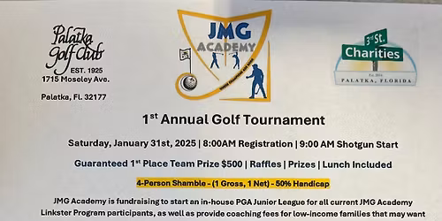 JMG Academy\u2019s 1st Annual Golf Tournament Fundraiser