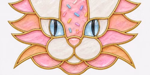 Princess Donut Stained Glass & Resin 12" Suncatcher