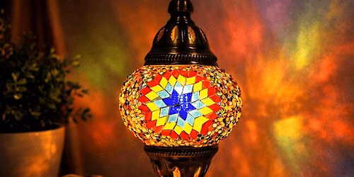 Medium Turkish Mosaic Glass Lamp Workshop