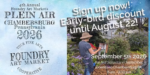 LAST WEEK! Plein Air Chambersburg Early-bird discount