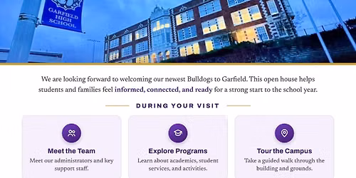 Orientation for new students at Garfield High School