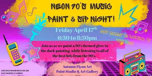 Glow in the Dark 90's R&B & Hip Hop Themed Paint & Sip!