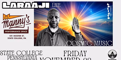 LARAAJI !!! \/\/(COSMIC MUSIC ..BRIAN ENO...ETC)  FRIDAY NOV 28 @ MANNY'S \/\/ SPECIAL!!