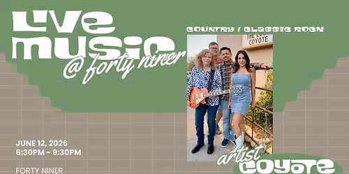 LIVE MUSIC - Coyote Road - The Bar @ Forty Niner
