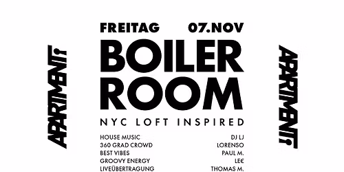 BOILER ROOM - Freitag, 07.11.2025