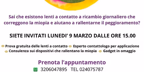 Lenti a Contatto E Prevenzione e Controllo della MIOPIA dei Vostri Piccoli.