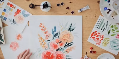 Atelier de cr\u00e9ation d'un bouquet floral \u00e0 l'aquarelle