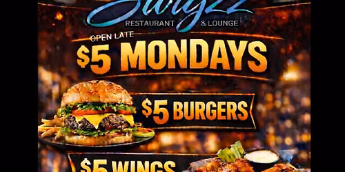 $5 Mondays - Lamb Chops, Hookah, Drinks, Wings, Burgers