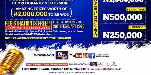 THE OMO ILERI GOSPEL TALENT HUNT SHOW ( LAGOS SEASON 3)