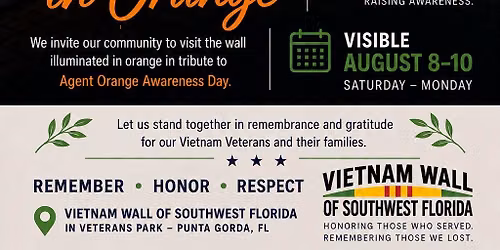 See the Vietnam Wall in Orange for Agent Orange Awareness Day