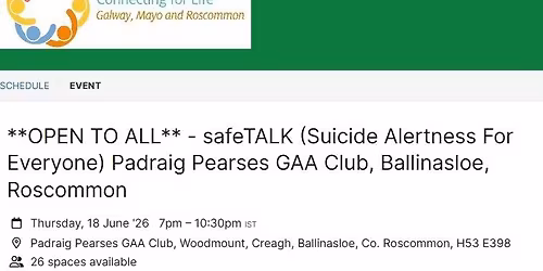 P\u00e1draig Pearses GAA Healthy Club hosts safeTALK Training