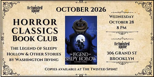 Horror Classics Book Club- The Legend of Sleepy Hollow by Washington Irving