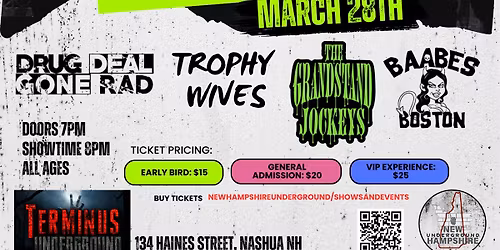 DRUG DEAL GONE RAD, TROPHY WIVES, THE GRANDSTAND JOCKEYS, BAABES