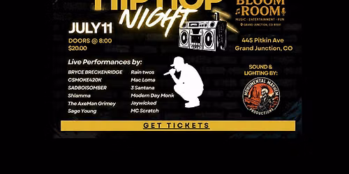HIP HOP NIGHT AT THE BLOOM ROOM