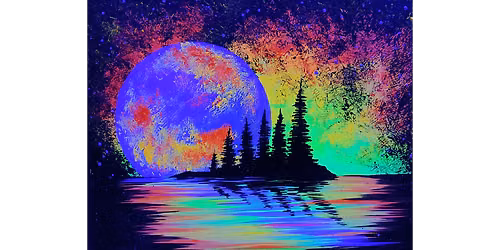 Lunar Pines - Black Light - Paint and Sip in Chicago | Classpop!\u2122