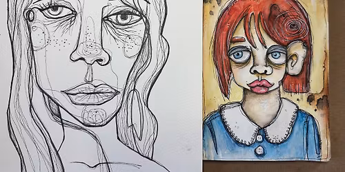 "FUNKY FACES" with Shanon at the Olathe Art Gallery