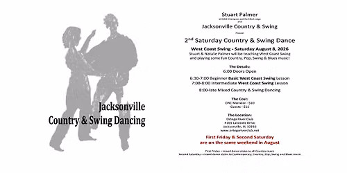 August Second Saturday Country & Swing Dance