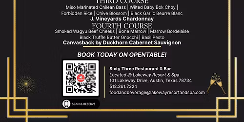 Celebrate NYE with a Prix Fixe 4 Course Wine Pairing Dinner