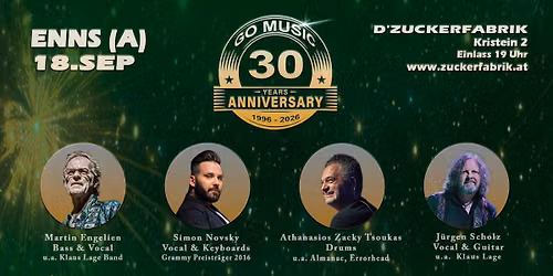 GO MUSIC 30 YEARS ANNIVERSARY - MARTIN ENGELIEN\/SIMON NOVSKY\/J\u00dcRGEN SCHOLZ\/ATHANASIOS ZACKY TSOUKAS