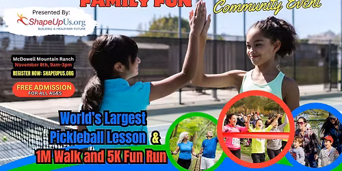 World's Largest Pickleball Lesson & Fun Run, FREE Event