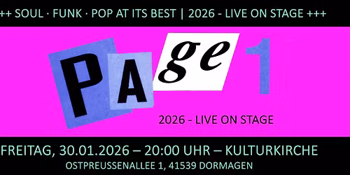 PAGE 1 - LIVE : Kulturkirche, Dormagen