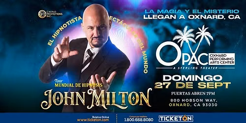 JOHN MILTON - TOUR MUNDIAL DE HIPNOSIS 2026