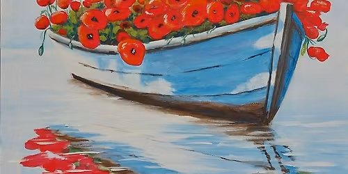 Kreat\u00edv K\u00e1v\u00e9 szegedi akrilfest\u00e9s: Pipacsos cs\u00f3nak