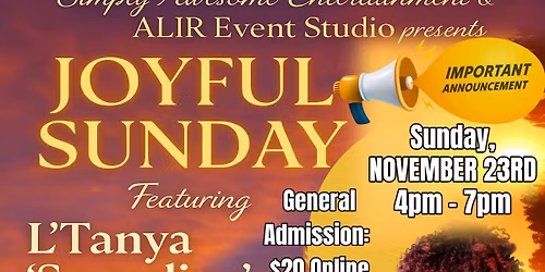 SAE Live Music Pop-Up Caf\u00e9 "A Joyful Sunday Afternoon in Fayetteville" Dinner Show! Gospel & More!