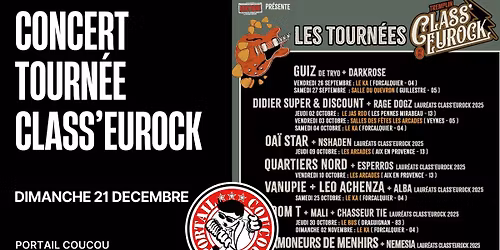 Concert Tourn\u00e9e Class'Eurock avec Meeting Point + Poum Tchack