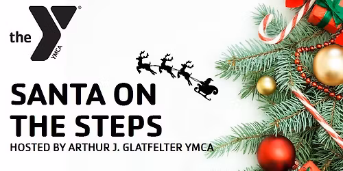 Santa on the Steps at the York YMCA