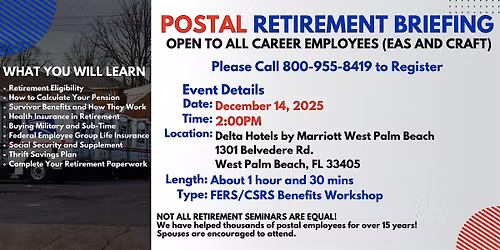 Postal Retirement Seminar West Palm Beach - 12\/14\/25