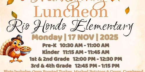 Pre-Kinder Thanksgiving Lunch