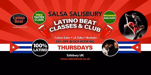 Latino Beat Salsa Salisbury Classes & Social Thu 10 Sept St Gregory's Hall
