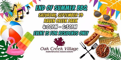 Oak Creek Village HOA End of Summer BBQ