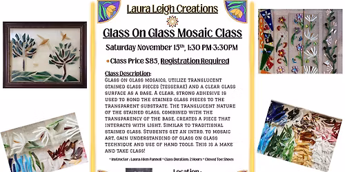 Glass On Glass Mosaic Class