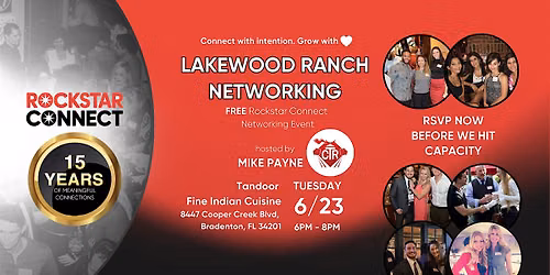 Free Lakewood Ranch Rockstar Connect Networking Event (June, Florida)