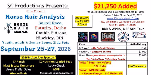 SC Productions Horse Hair Analysis $21,250 Added 