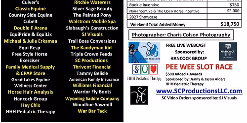 SC Productions Horse Hair Analysis $18,750 Added 