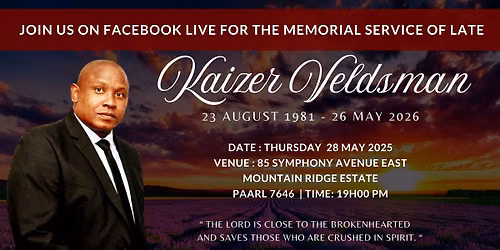 Memorial Service of Late Kaizer Veldsman