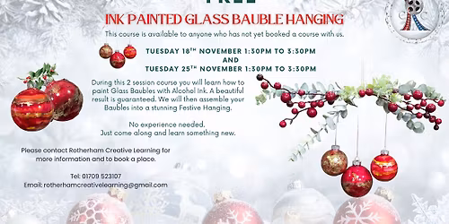 FREE Ink Painted Glass Bauble Hanging