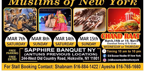 Long Island Eid Bazaar - Sapphire Banquet (Previously Antuns)