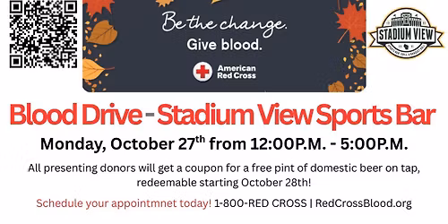 Blood Drive @ Stadium View (Tailgate Hall)