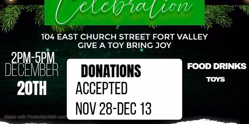 Christmas Toy Drive! Donate and Save the Date! Sponsors Welcomed!
