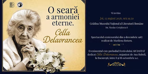 \u201eO sear\u0103 a armoniei eterne\u201d - Cella Delavrancea