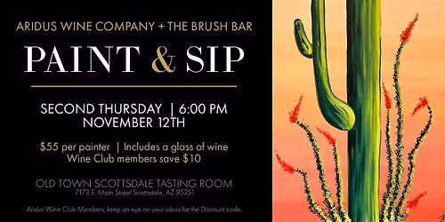 Aridus x Brush Bar Paint & Sip