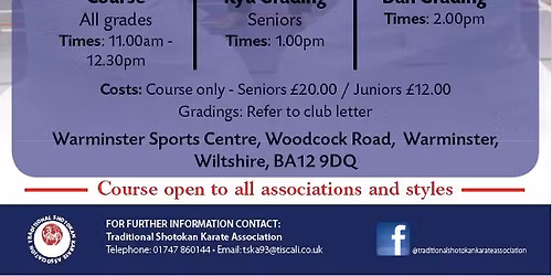 TSKA Course, Kyu and Dan Grading